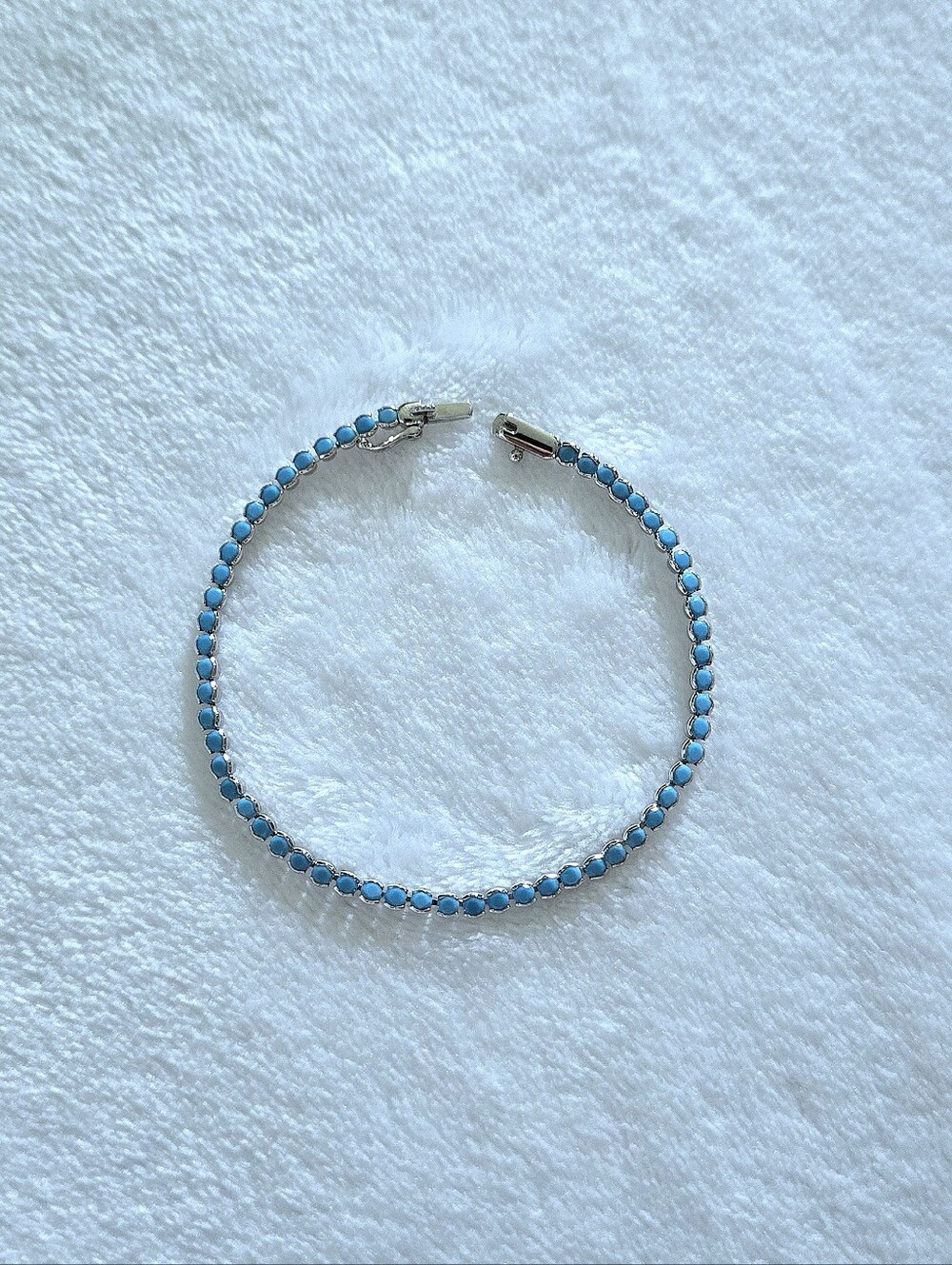 Rachel Zoe Dainty Lab🧪 Created Turquoise🩵 Tennis🎾 Bracelet - NWT